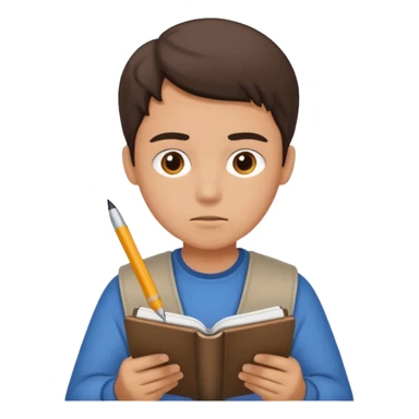 persona cuaderno apuntando sticker