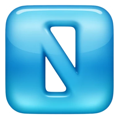 Greek letter nu (ν) in bright blue-cyan gradient sticker