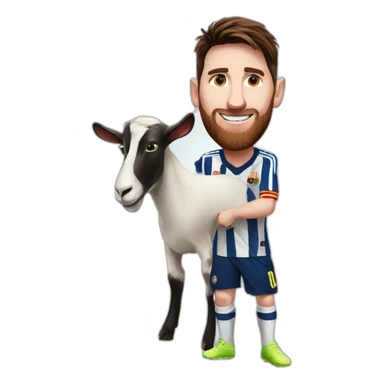 Messi with a goat sticker