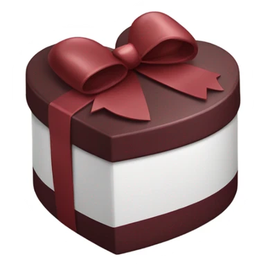 Burgundy Heart box of chocolates with a white bow sticker