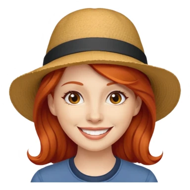 hatted and red haired woman sticker