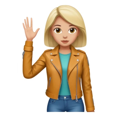 Women in leather jocket, full body, different color leather jocket, close up sticker