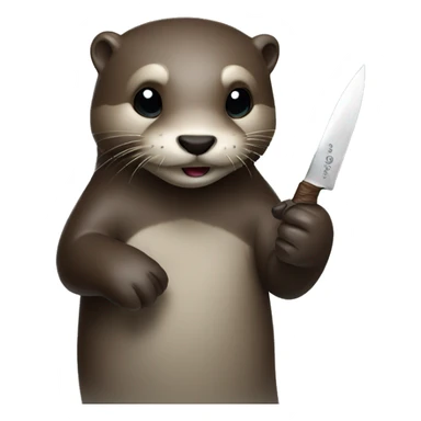 otter with knife  sticker