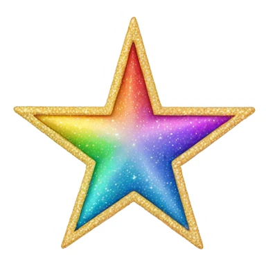 Rainbow star sparkle sticker