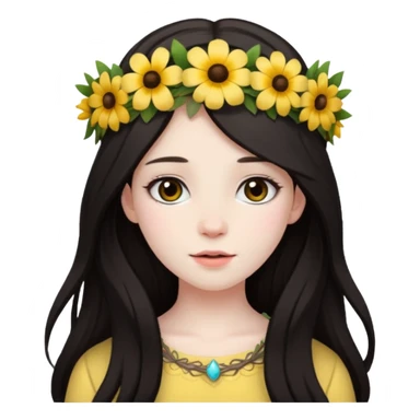 girl with dark long hair sticker