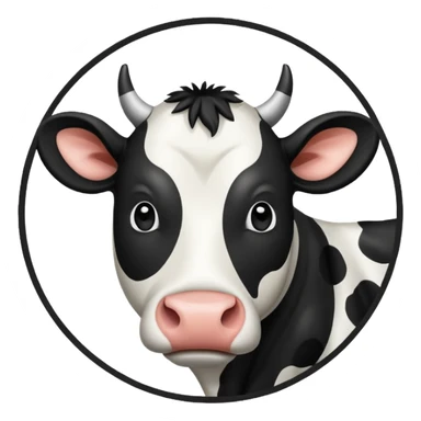 circle filled with cow print sticker