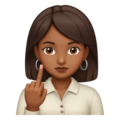 Brown girl with middle finger sticker