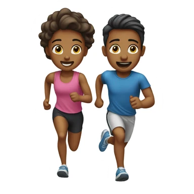 Brother  sister running sticker