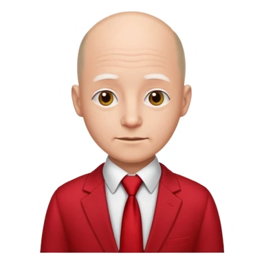 semi Bald with red necktie, red dress, age. sticker