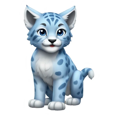 A blue lynx cub full body sticker