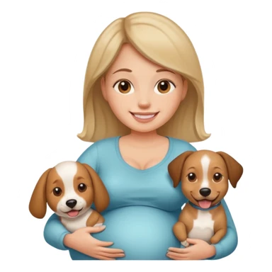 pregnant women dog head sticker