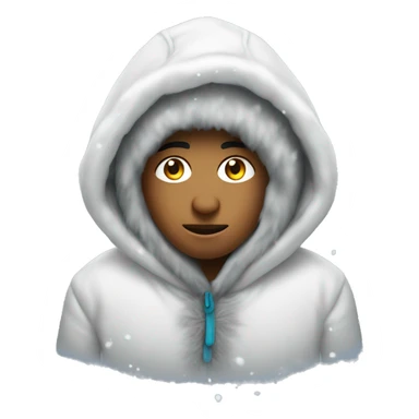 Eskimo in a hood covered with snow sticker
