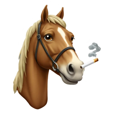 horse smoking a cig sticker