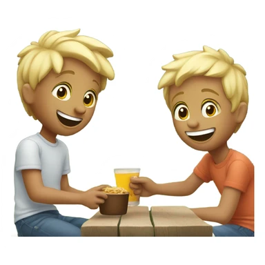 blonde boys having fun outdoors sticker