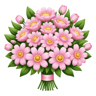 pastel pink flowers bouquet huge sticker