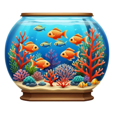 aquarium vintage with fish and coral inside sticker