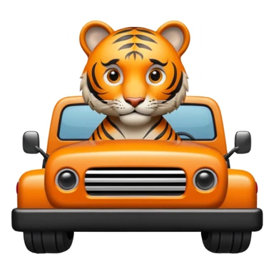 Tiger driving a pick up truck sticker
