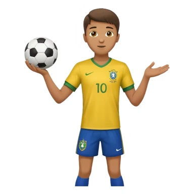 A guy juggling a soccer ball with a brazil fc shirt on sticker
