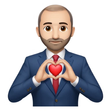 Nikol Pashinyan in the suite makes heart with his hands sticker