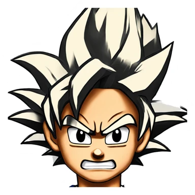 Super saiyan goku in the style of a Memoj sticker
