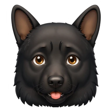 all black german shepherd face crying sticker