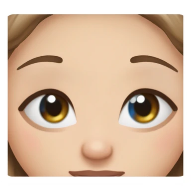 Girl with straight brown hair and blue eyes and long bottom eyelashes and a tiara sticker