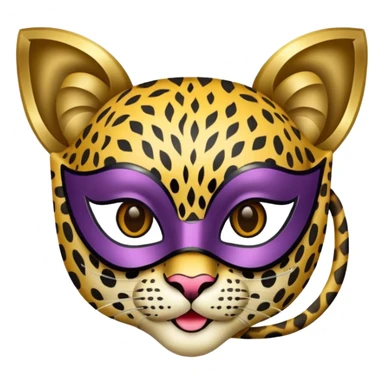 leopard with glamorous masquerade mask sticker
