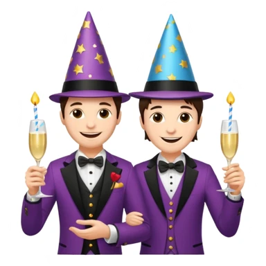 magician couple celebrat his birthday  sticker