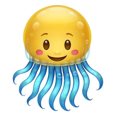 a happy emoji with a jelly fish sticker