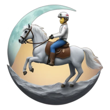 Yorkshire ride a Horse on the moon sticker