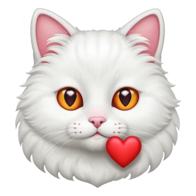 gato blanco con ojitos de corazón sticker