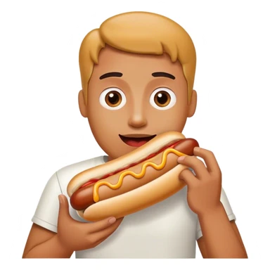 Robber eating a hotdog dog sticker