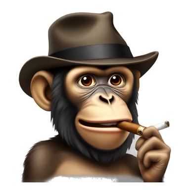 Monkey with a cigar in his mouth and a hat on sticker