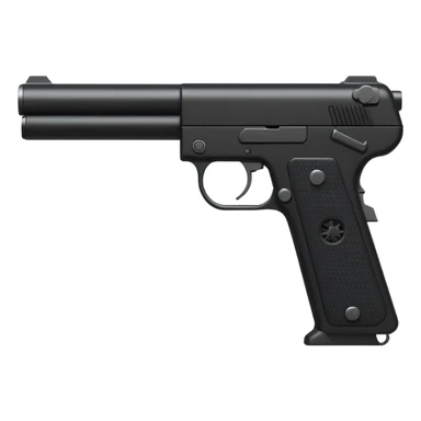 3D render of Silenced Pistol, secret agent spy gear aesthetic, hidden mechanisms, matte black metal with a long suppressor, sleek tactical texture, Apple emoji style, isolated on white background --v 6.0. sticker