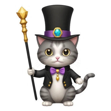 Chien magicien est chat avec un chapeau sticker