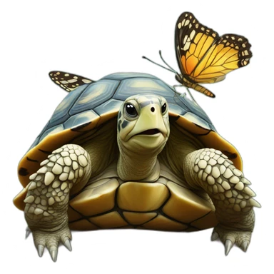 tortoise mixed wih butterfly sticker