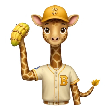 Giraffe playing baseball, but he’s the Savannah Bananas team sticker