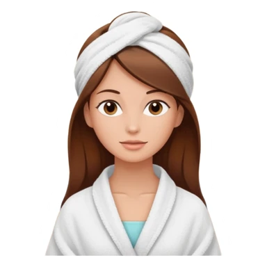 rosto de uma mulher com uma faixa de toalha no cabelo de cor todo castanho como se estivesse no spa, sem o pescoço sticker