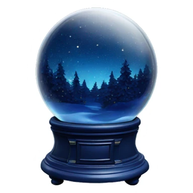 vintage dark blue rococo night sky snow globe sticker