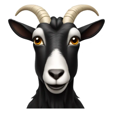 a black and dark goat with two front teeth showing  sticker