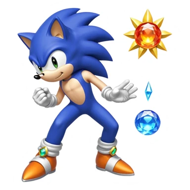 I want Sonic the hedgehog with the 7 chaos emeralds and the Goku aura transformation, where is the super Sonic aura sticker