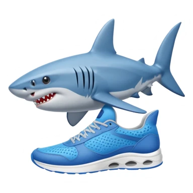 Tiburon con zapatillas sticker