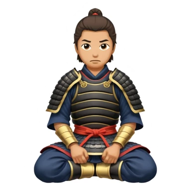 kneeling samurai sticker