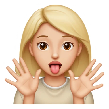 Tongue out and hands on the side sticker