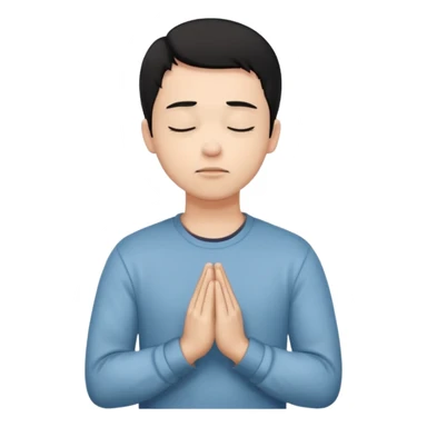 A man prayering with black hari skin colour white and with casual dress sticker