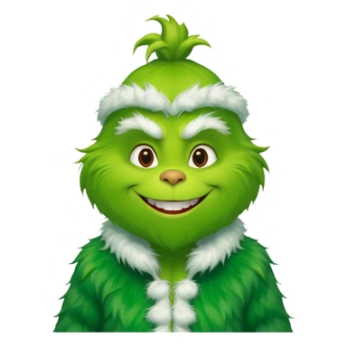 Grinch in green fur coat sticker