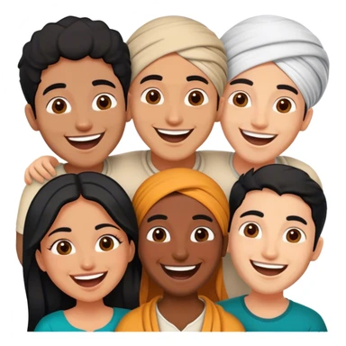 5 bestfriends: 2 North African, 1 Iranian, 1 Indian, 1 black sticker