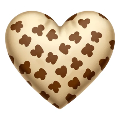 Beige Cow print heart  sticker