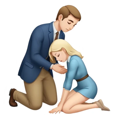 man bowing to woman on his knees sticker