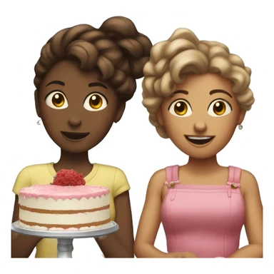 Two sisters and cake sticker